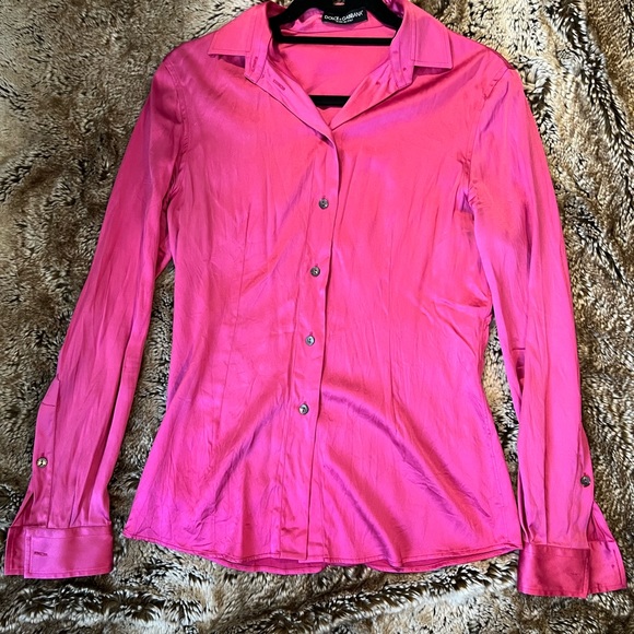Dolce & Gabbana Vintage Magenta Button Down Shirt - Picture 1 of 4